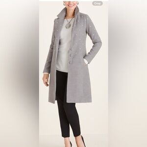 Chico’s NWOT Faux-Pearl Embellished
Jacket